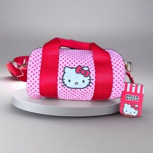 Hello Kitty Crossbody Bag Pink with Red Polka Dots